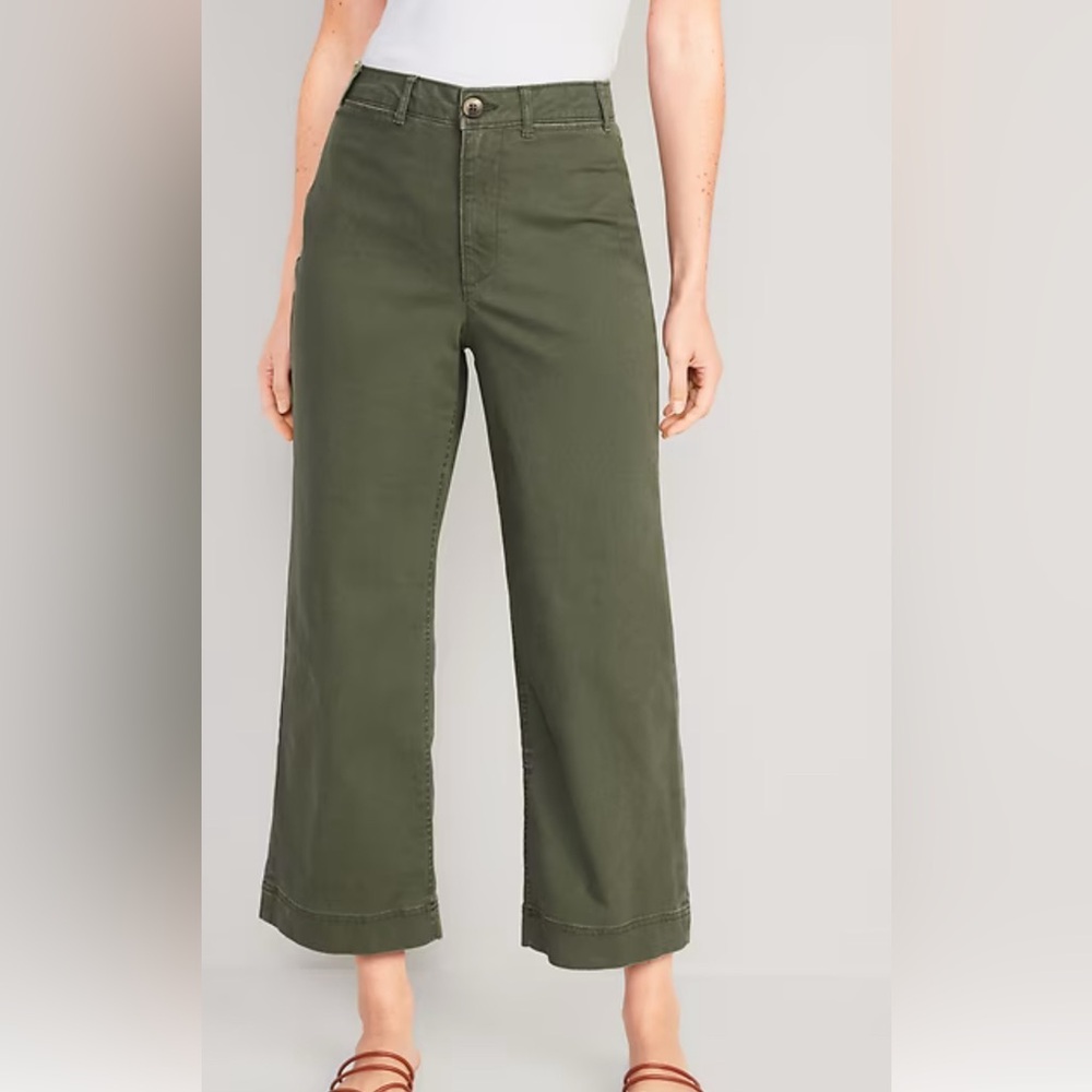 Olive Old Navy Green Wide-Leg Pants